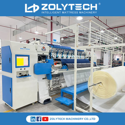 Máquina de coser ultrasónica de alta velocidad en industria del lecho